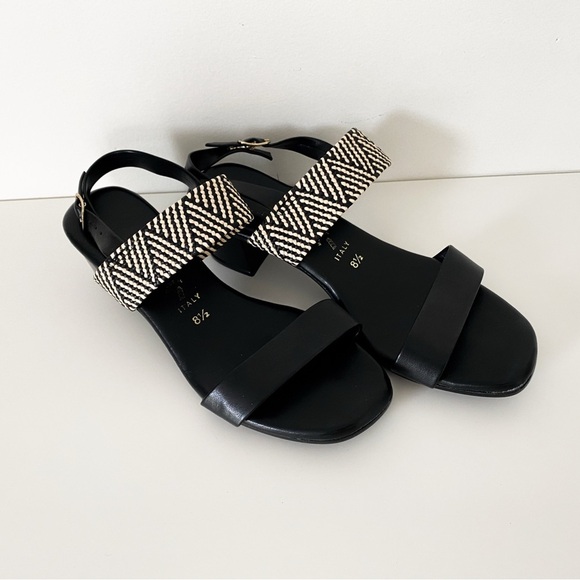 Italian Shoemakers, Made in Italy, Infamous Heeled Black Sandals, Size 8.5 - Picture 2 of 6